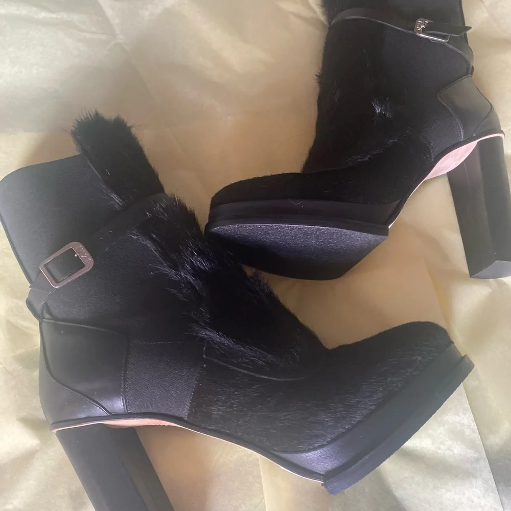 N°21 Alessandro Dell'Acqua Italian Luxury Haircalf Platform Boots